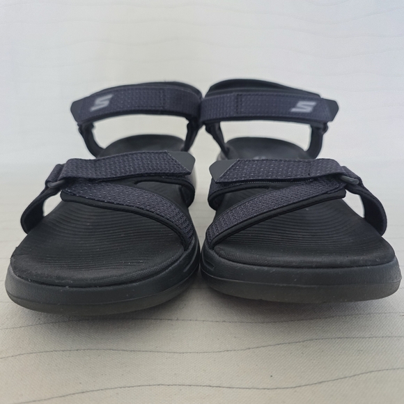 Skechers Womens Go Walk Arch Fit Cruise Around Black Sandals Shoes 140251 Sz 10 - Picture 4 of 11